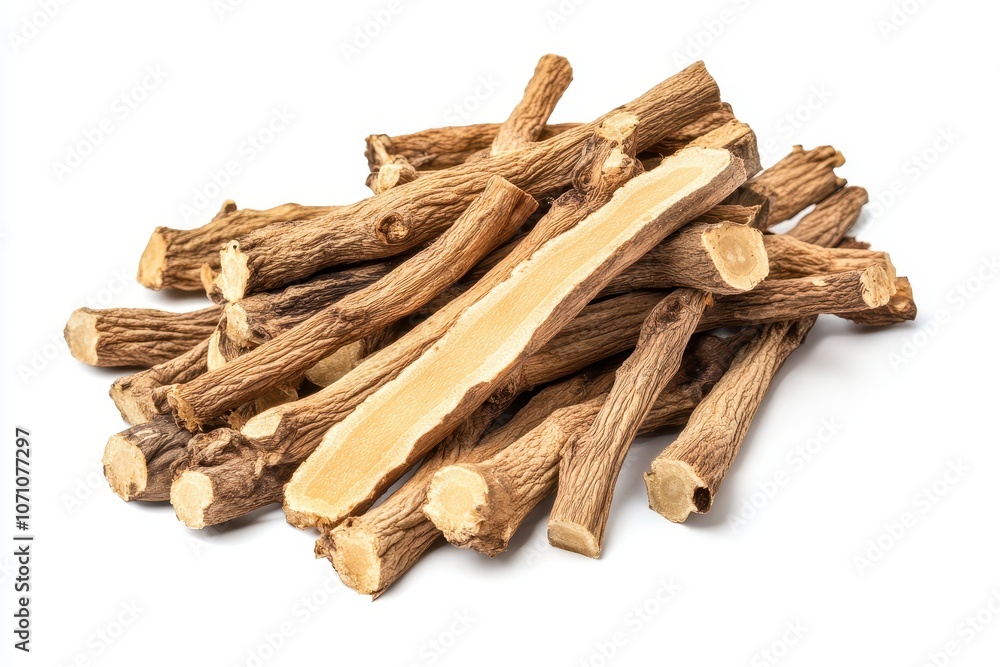 Isolated roots of the ginseng herb from traditional Chinese medicine Isolated roots of the ginseng herb from traditional Chinese medicine