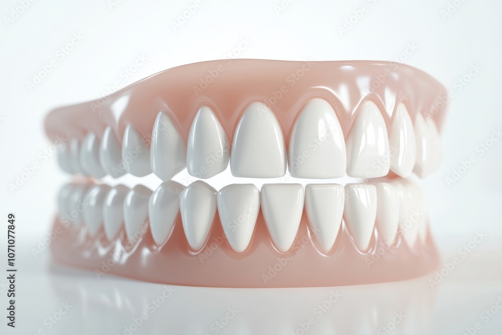 Obraz premium 3D Render of Teeth Model, Front View on White Background