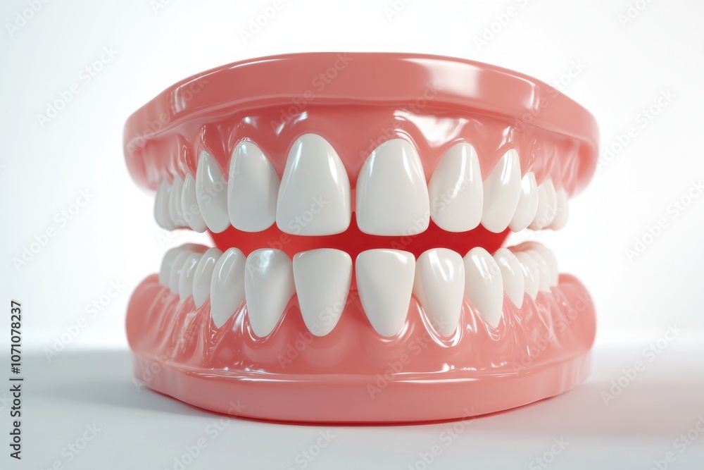 Obraz premium 3D Render of Teeth Model, Front View on White Background