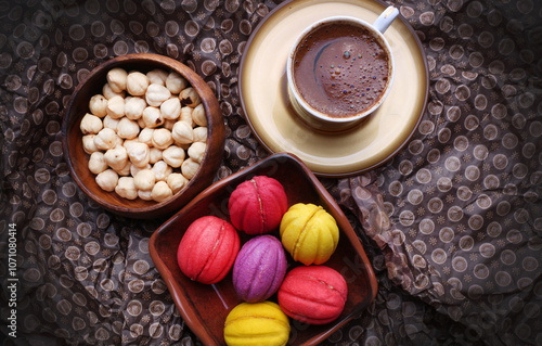 Hazelnut, krokan,coffee and hazelnuts bomb