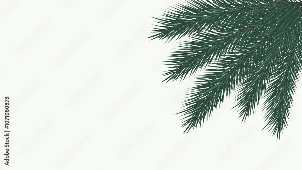 Christmas tree branches decoration on plain background with place for text Christmas tree branches decoration on plain background with place for text