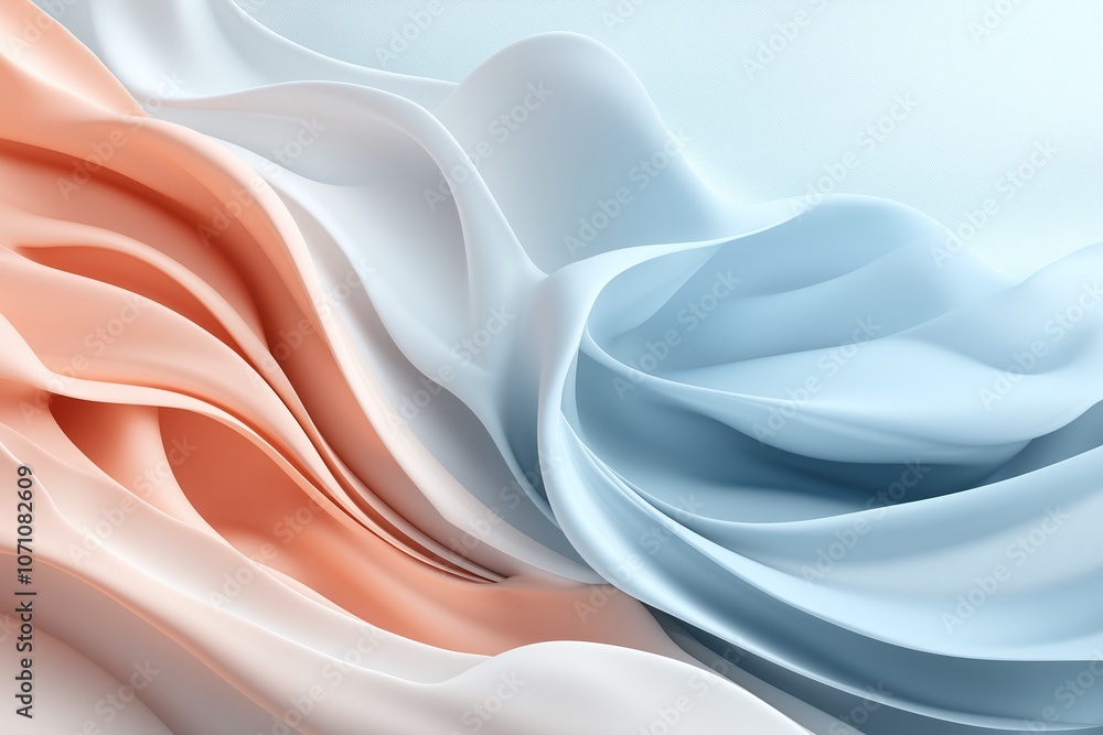 Fototapeta premium Flowing Waves of Soft Fabric Create Serene Backgrounds