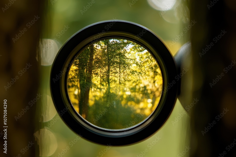 Rifle scope aiming at a natural setting Rifle scope aiming at a natural setting
