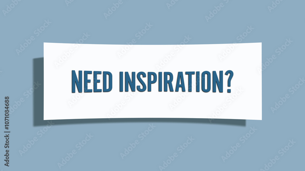 Need Inspiration. A card isolated on blue background. Need Inspiration. A card isolated on blue background.