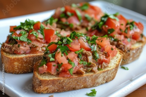 toasted Italian tuna pate sandwiches in a can