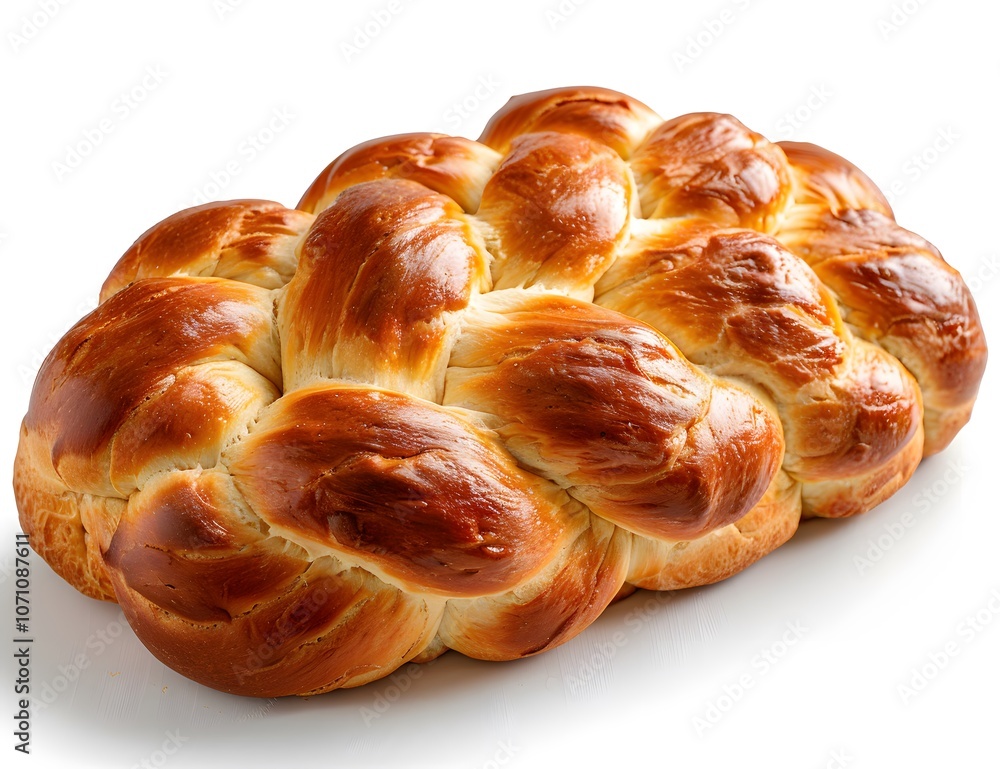 Twisted pretzel-shaped bread with a glossy golden crust and sesame seed topping, isolated on white background for bakery themes Twisted pretzel-shaped bread with a glossy golden crust and sesame seed topping, isolated on white background for bakery themes