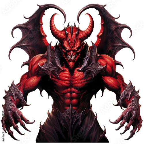 Red Devil Demon With Transparent PNG Background Clip Art photo