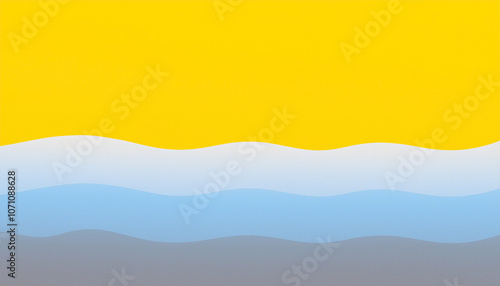 Abstract Yellow, Blue and Gray Wavy Background