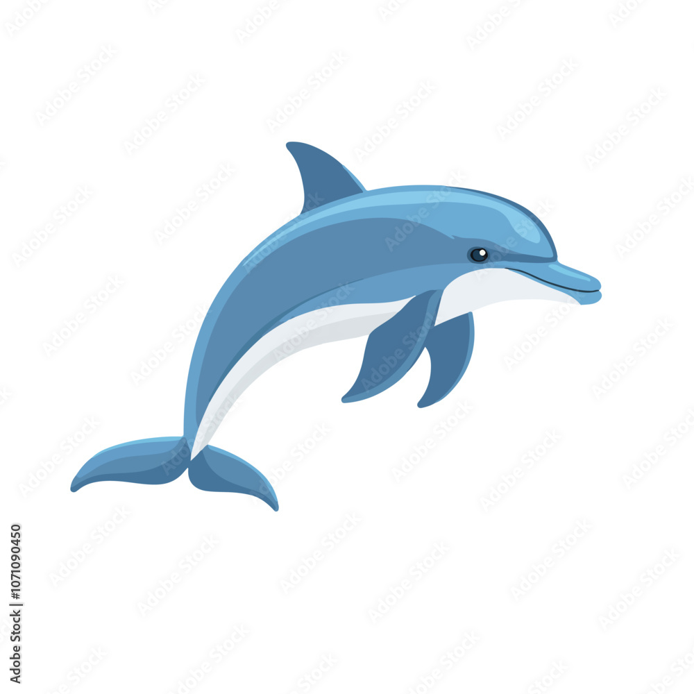Obraz premium Dolphin Aquatic Mammal Vector Icon for Animal App