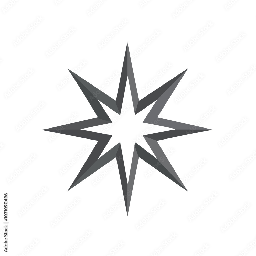 Modern Grey Eight Point Star Vector Shape for Web Design Modern Grey Eight Point Star Vector Shape for Web Design