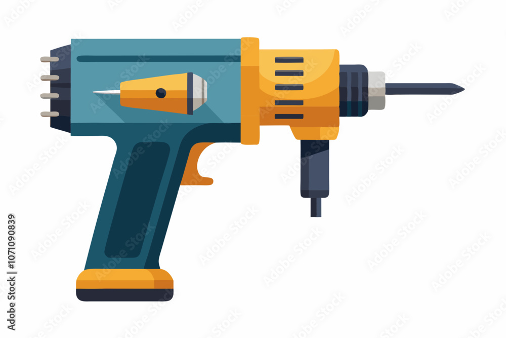 Hammer drill close-up on a white background vector illustration Hammer drill close-up on a white background vector illustration