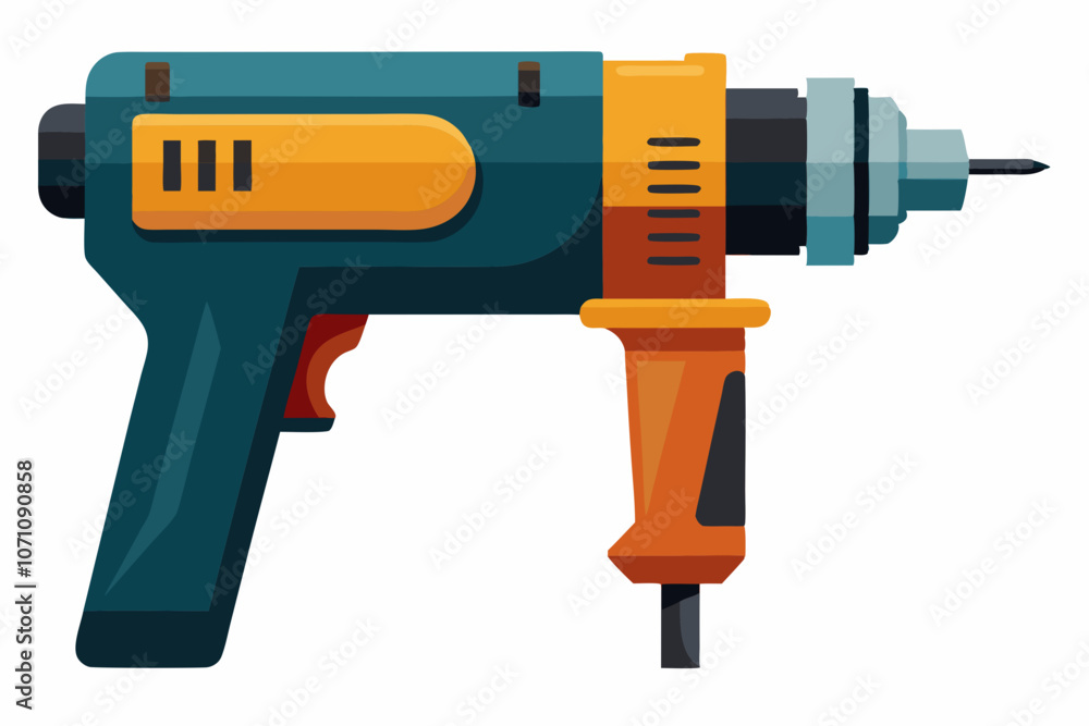 Hammer drill close-up on a white background vector illustration Hammer drill close-up on a white background vector illustration