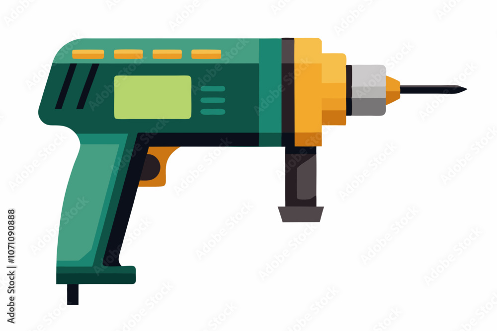 Hammer drill close-up on a white background vector illustration Hammer drill close-up on a white background vector illustration