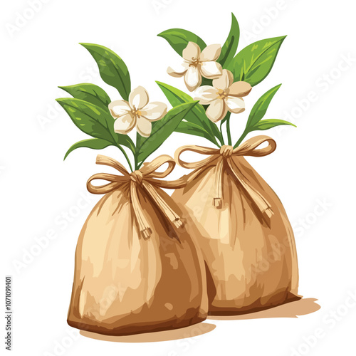 Stylish Kadomatsu Bags Vector Illustration for Isolated on White Background