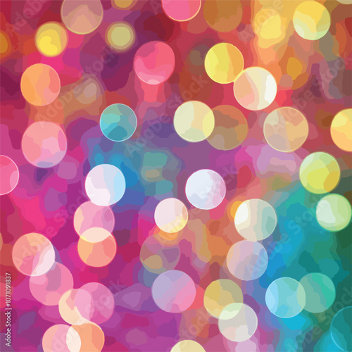 Vibrant Multicolored Bokeh Background for Holiday Celebrations