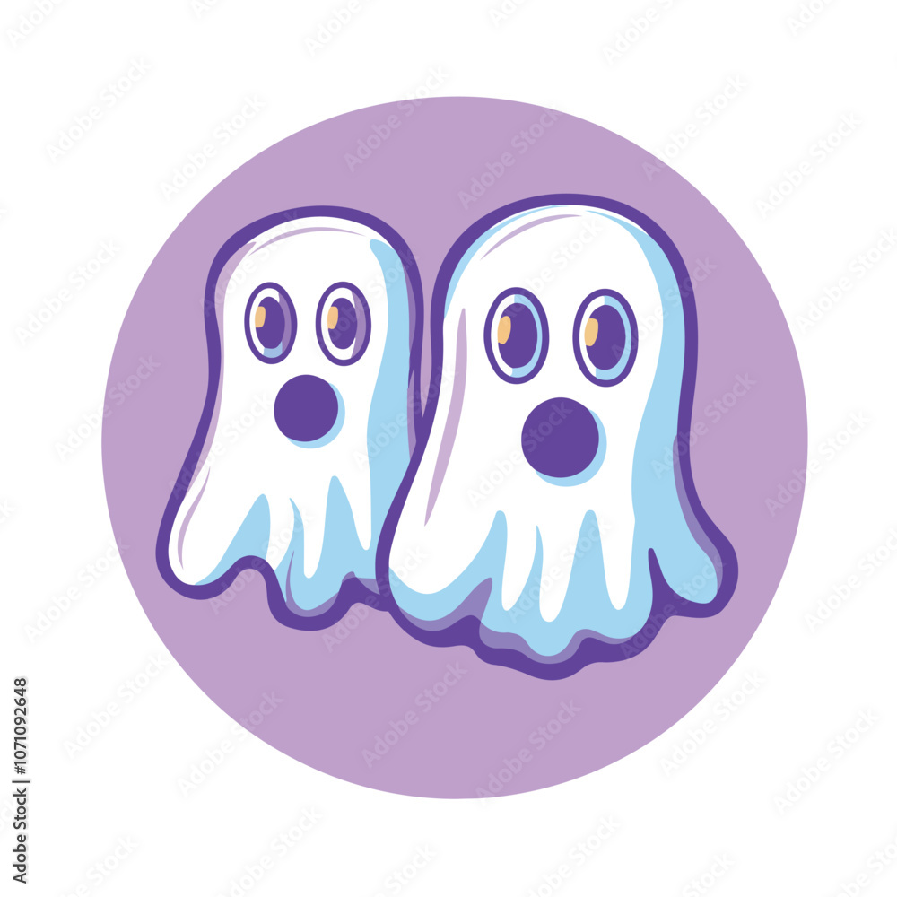 Obraz premium Spooky Ghosts Halloween Button Icon