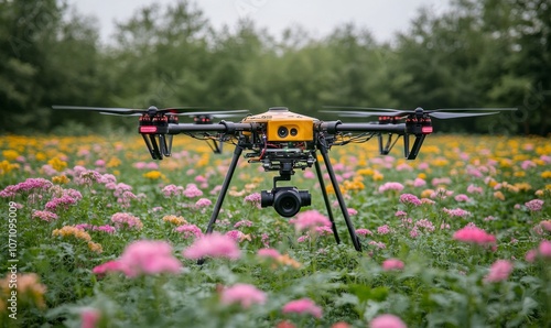 Drone monitoring crops and smart agriculture in a digital farming