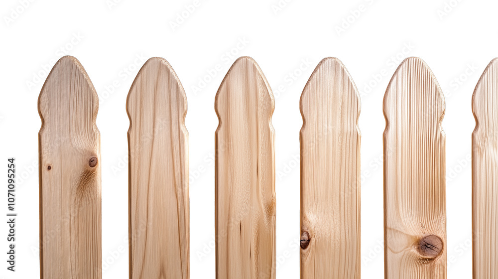 Wooden picket fence section, transparent background Wooden picket fence section, transparent background