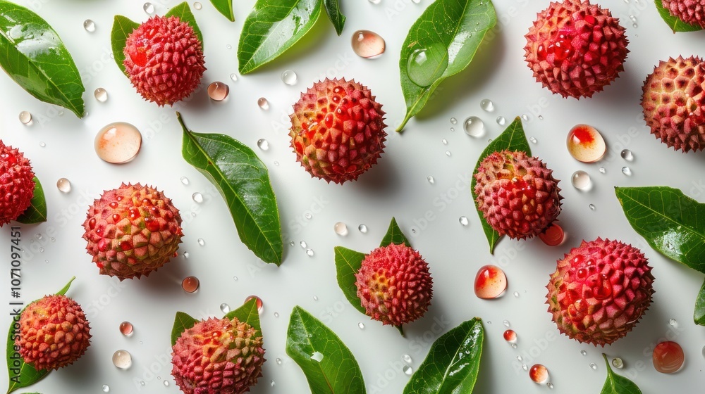 Lychee Fruits with Dew Drops Lychee Fruits with Dew Drops