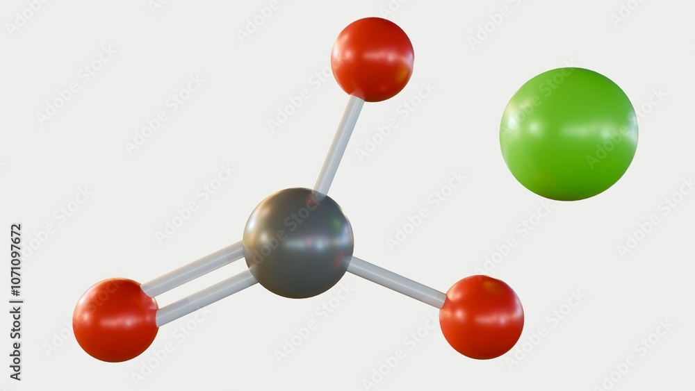 3d rendering of scattered lead carbonate molecules, this molecule can be found in a number of sources such as paint, gasoline, etc