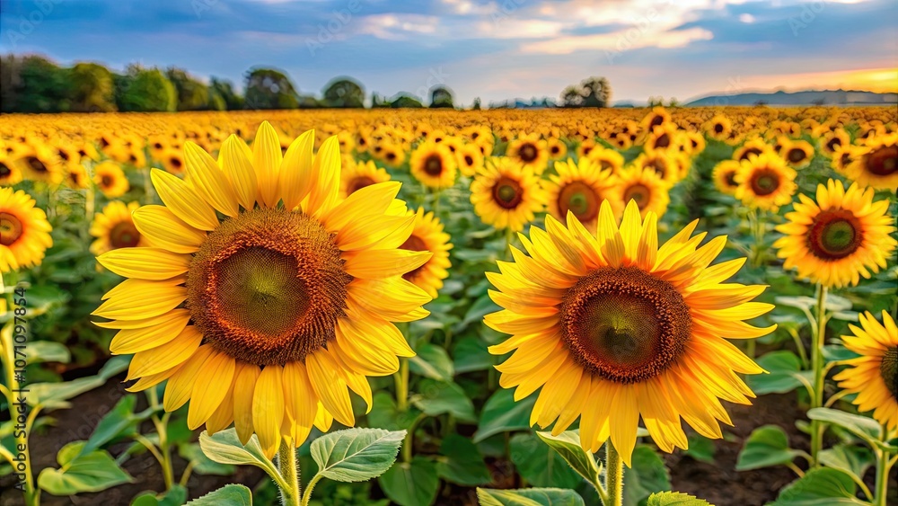Field of sunflowers in full bloom , sunflowers, field, growth, nature, yellow, petals, summer, agriculture, farm, sunny Field of sunflowers in full bloom , sunflowers, field, growth, nature, yellow, petals, summer, agriculture, farm, sunny