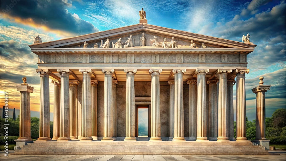 Ancient Greek temple with intricate marble columns and statues, ancient, Greek, temple, architecture, historical, ruins, classical Ancient Greek temple with intricate marble columns and statues, ancient, Greek, temple, architecture, historical, ruins, classical