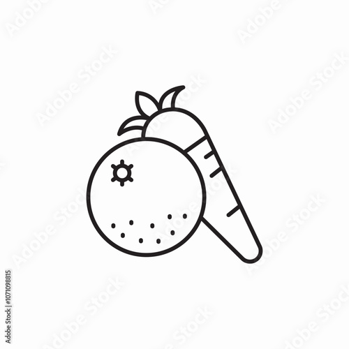 orange carrot healthy fruits vegetables icon sign vector