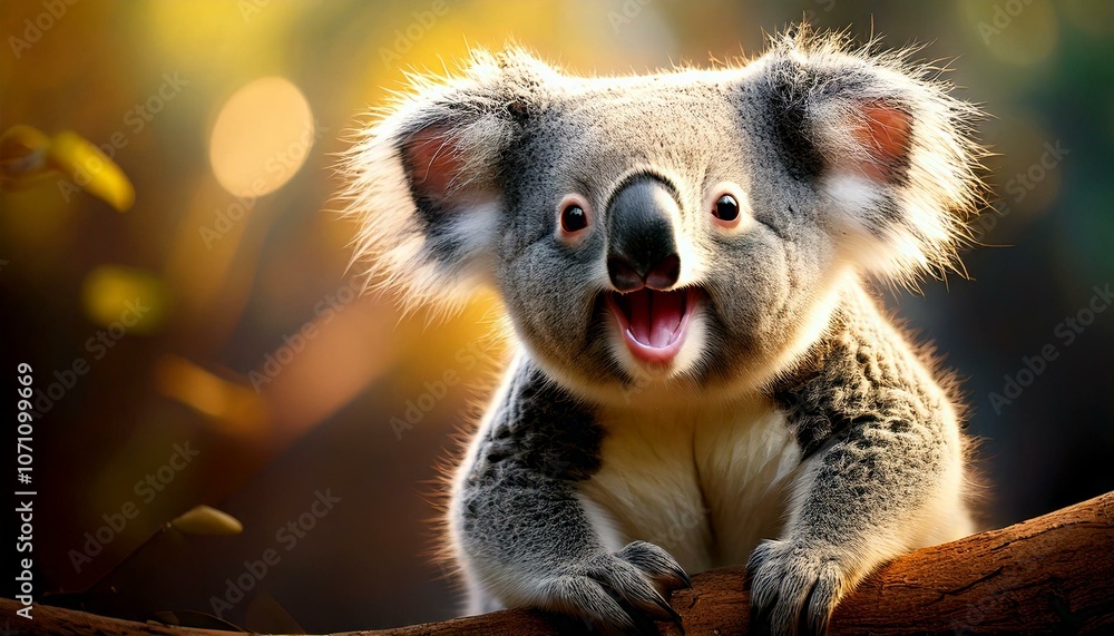 Cute koalas enjoy the sunrise in the morning. Save the Koala in Australia Cute koalas enjoy the sunrise in the morning. Save the Koala in Australia