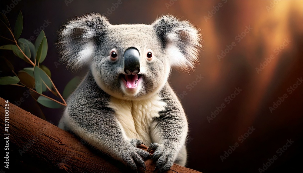 Obraz premium Cute koalas enjoy the sunrise in the morning. Save the Koala in Australia
