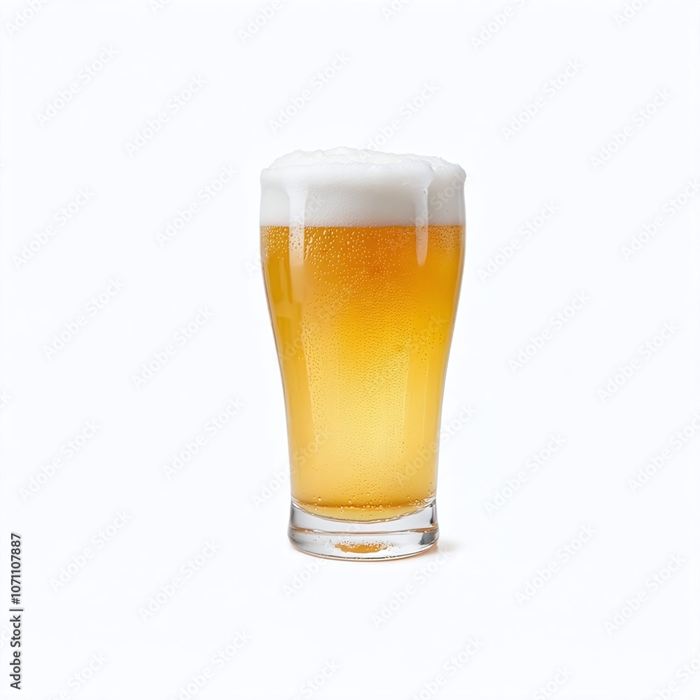 Isolated Pint Glass of Fresh Draft Beer with Creamy Foam Head Showcasing Perfect Refreshment Isolated Pint Glass of Fresh Draft Beer with Creamy Foam Head Showcasing Perfect Refreshment