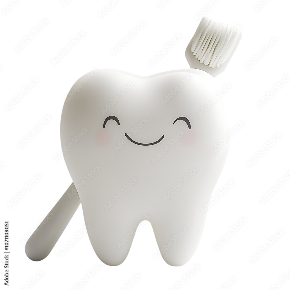 Diente feliz con cepillo dental Diente feliz con cepillo dental