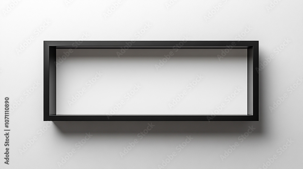 Minimalist Black Shelf on White Wall Modern Interior Design Element Minimalist Black Shelf on White Wall Modern Interior Design Element