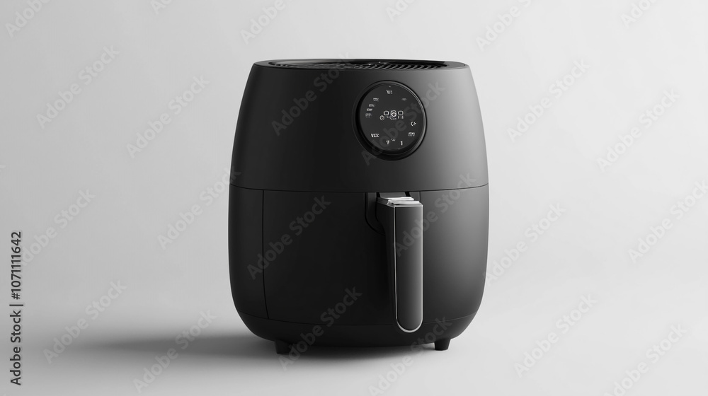 Black Air Fryer with Digital Display and Handle for Kitchen Appliances Black Air Fryer with Digital Display and Handle for Kitchen Appliances