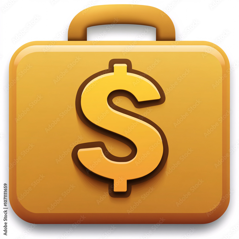 A golden briefcase with a dollar sign, symbolizing finance, wealth, or money management. A golden briefcase with a dollar sign, symbolizing finance, wealth, or money management.