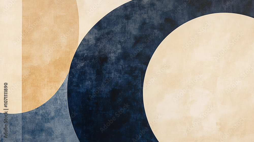 Abstract Geometric Shapes in Beige and Blue Hues for Modern Interior Design Abstract Geometric Shapes in Beige and Blue Hues for Modern Interior Design