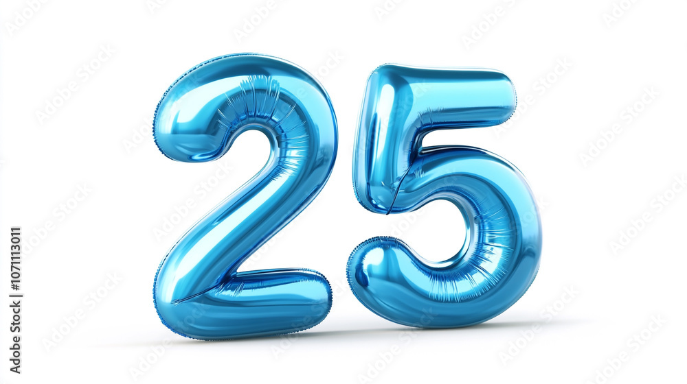 Blue Balloon Number 25 Birthday Party Celebration Blue Balloon Number 25 Birthday Party Celebration