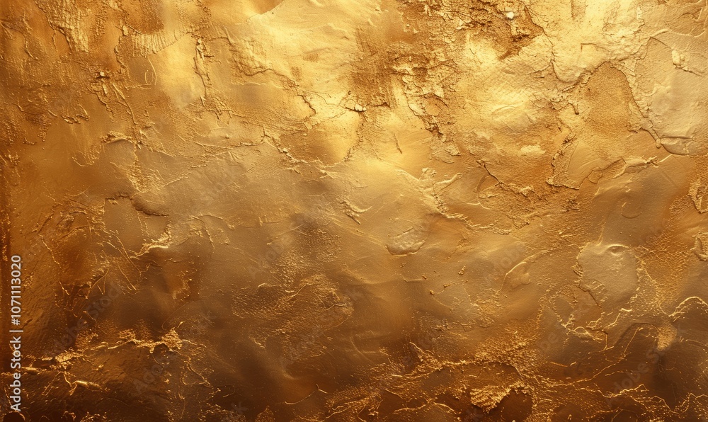 Luxurious Gold Leaf Textured Wall Painting Luxurious Gold Leaf Textured Wall Painting