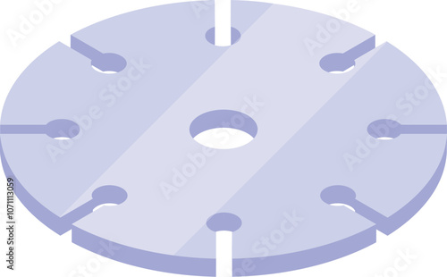 Round flange with multiple mounting holes surrounding a central hole, useful for connecting pipes and equipment