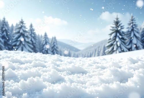 Wallpaper Mural winter landscape with snow blurred background Torontodigital.ca