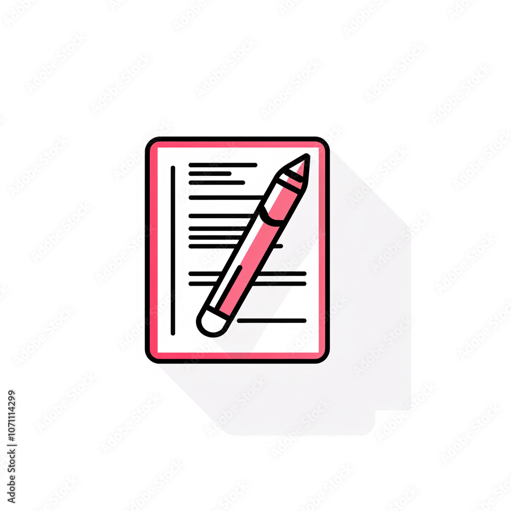 An illustration of a notepad with lines and a pink pencil, symbolizing writing, note-taking, or task planning. An illustration of a notepad with lines and a pink pencil, symbolizing writing, note-taking, or task planning.