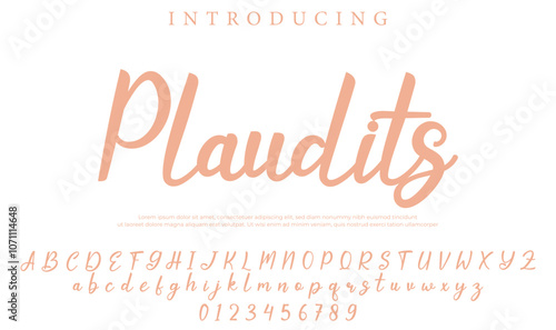 Plaudits Font Stylish brush painted an uppercase vector letters, alphabet, typeface