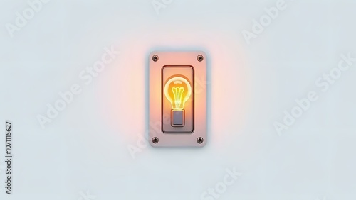 Minimalist Futuristic Light Switch Representing the Start of New Ideas and Innovation