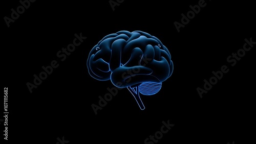 Brain with Circuit Patterns on Dark Background Representing AI Innovation