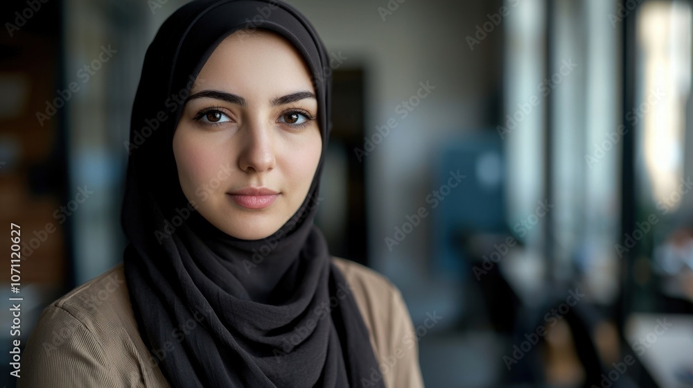 Woman in Hijab Working as Social Worker Mid Shot Woman in Hijab Working as Social Worker Mid Shot