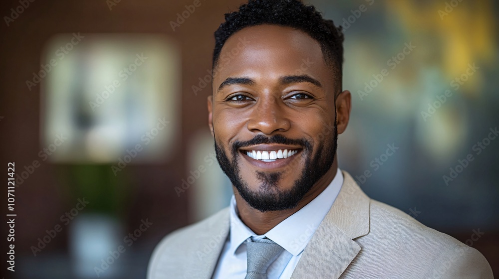 Portrait of confident smiling businessman in a stylish light suit Portrait of confident smiling businessman in a stylish light suit