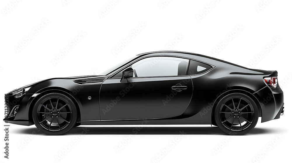 Obraz premium Generic and unbranded black sport car isolated on a white background
