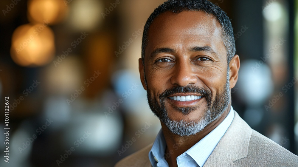 Close-up Portrait of smiling businessman in office Close-up Portrait of smiling businessman in office