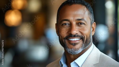 Close-up Portrait of smiling businessman in office