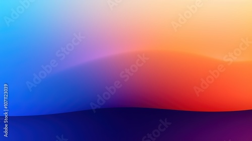 Colorful Gradient Sky with Dark Horizon. Abstract Background for Design and Media.