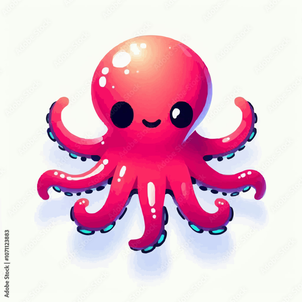 Vector illustration of a cute octopus. Cartoon octopus. Vector illustration of a cute octopus. Cartoon octopus.